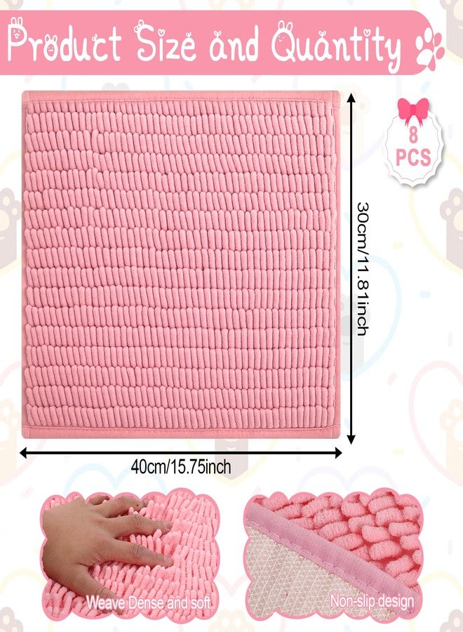 SHENLIU 8Pcs Guinea Pig Cage Liner 16x12 Inch Rabbit Cage Liner Bedding Reusable Guinea Pig Mat Pad Washable Training Pad Animal Sleeping Bedding Mat for Small Animals, Bunny (Gray, Green, Pink, Blue) - Image 2
